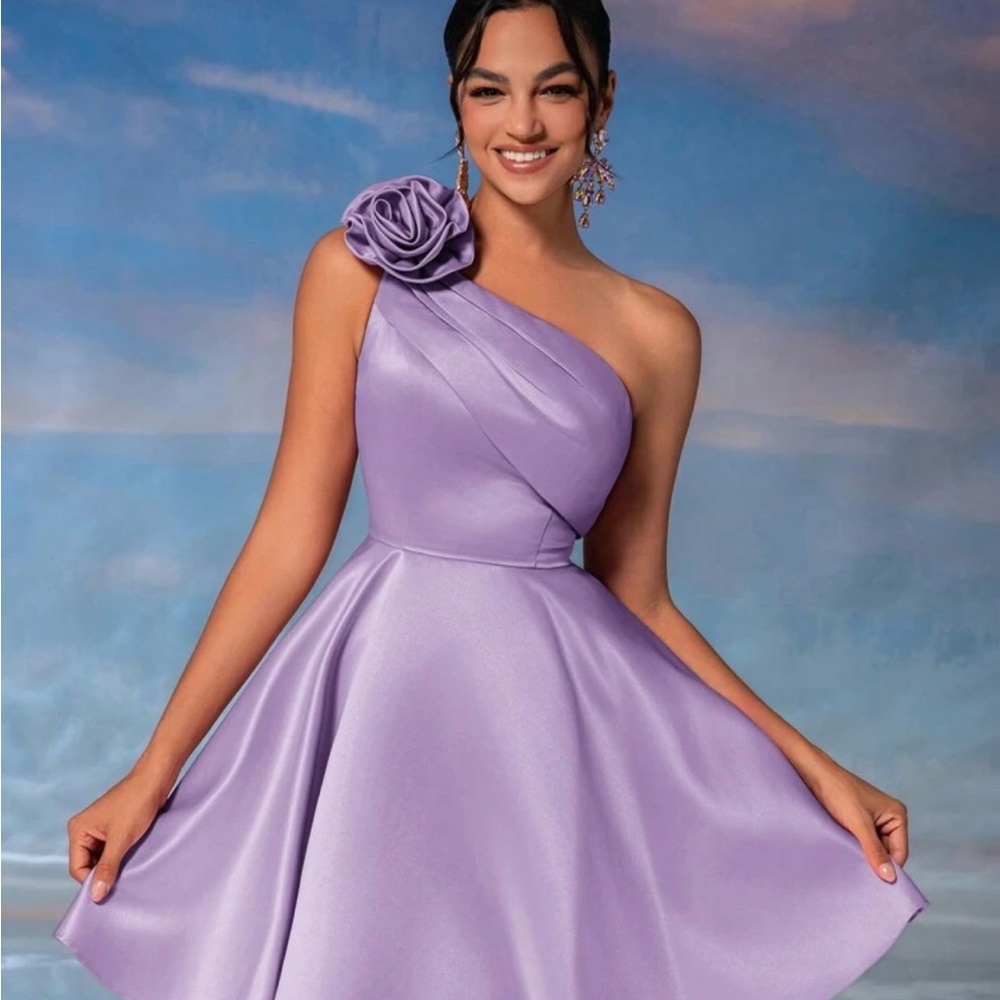 SHEIN Lavender One-Shoulder Dress